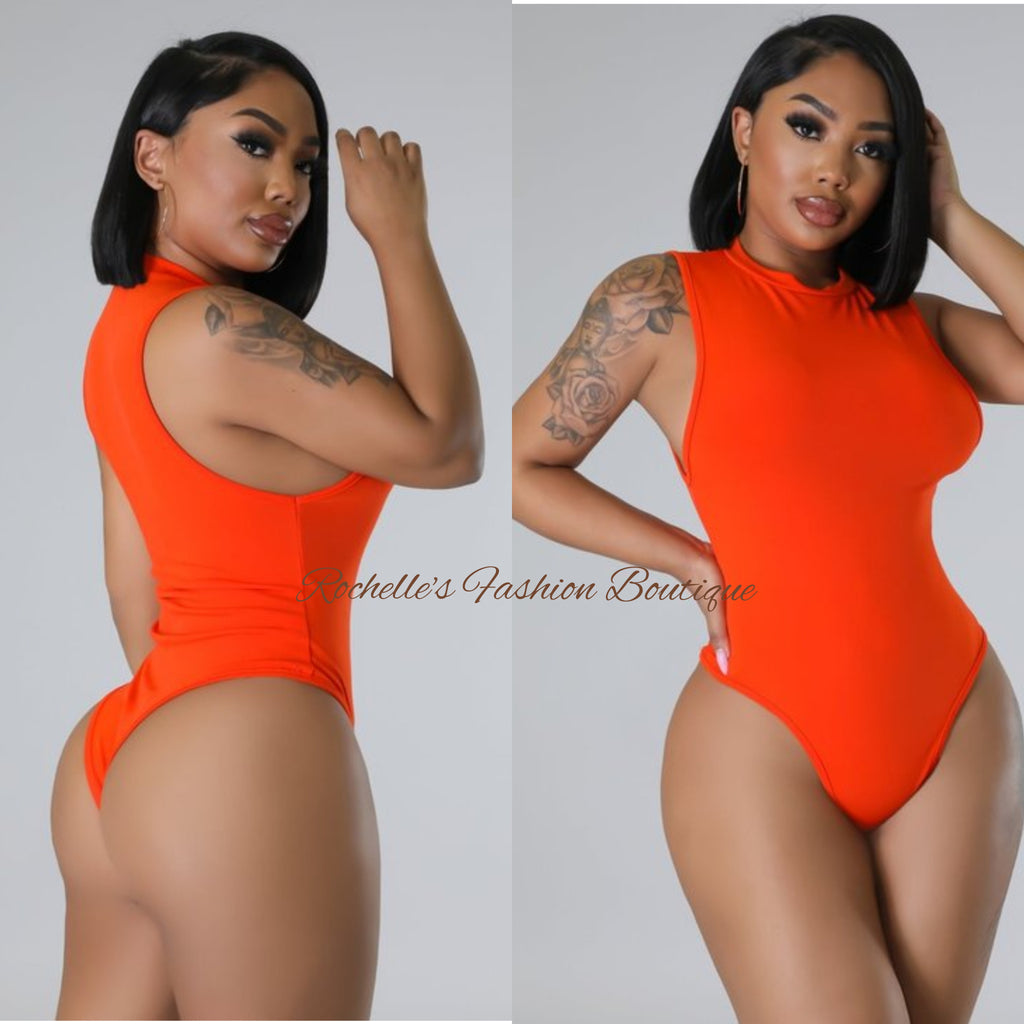 Orange Sleeveless Bodysuit