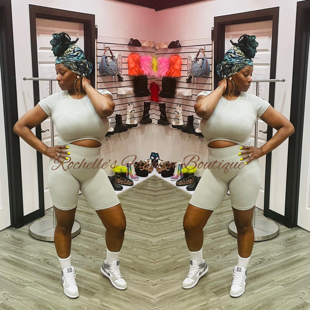 Solid Grey Biker Set