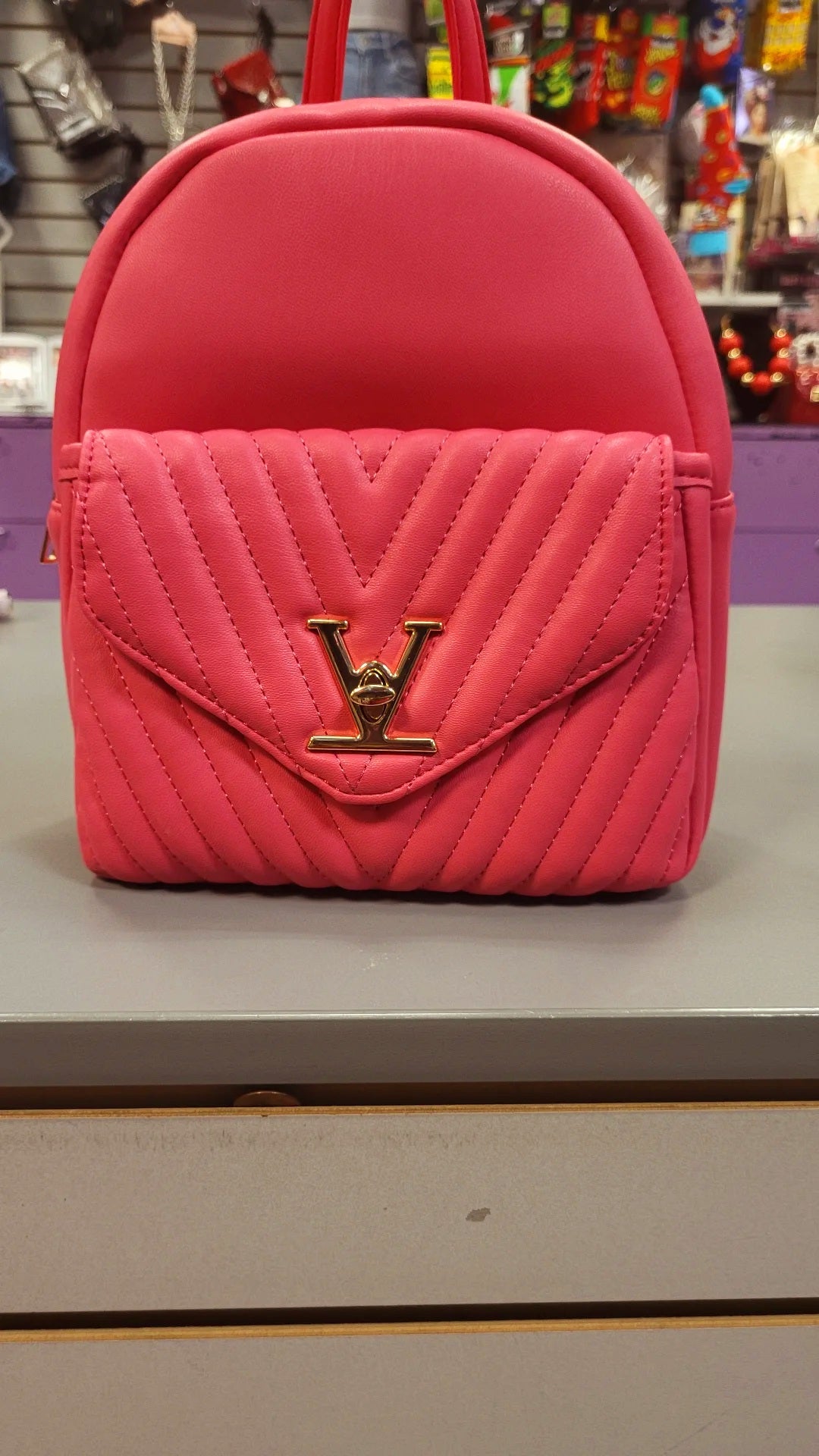 Pink LV Inspired Backpack