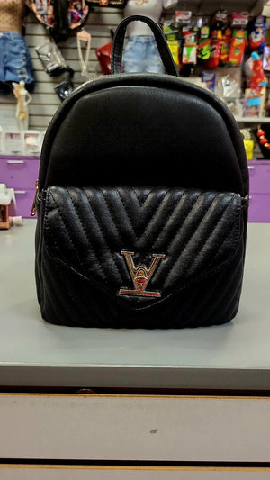 Black LV Inspired Backpack