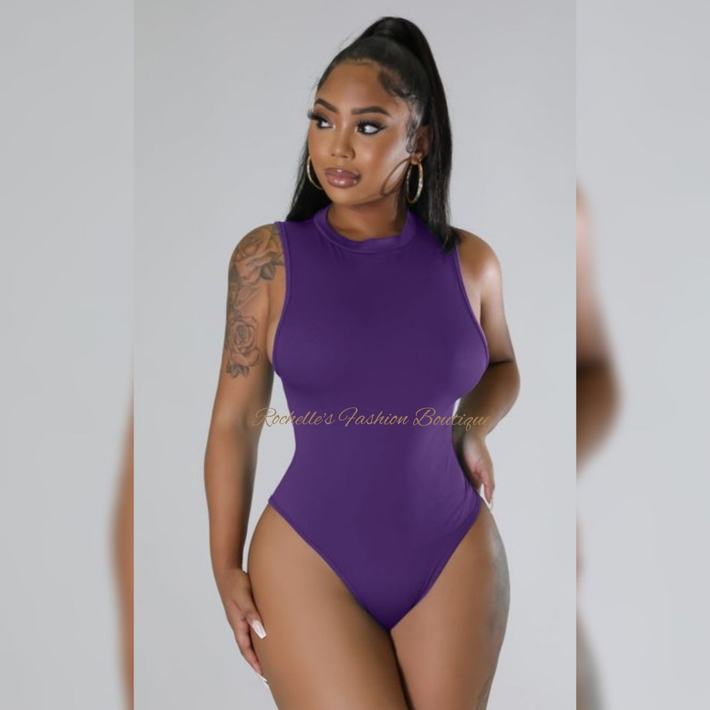 Purple Sleeveless Bodysuit