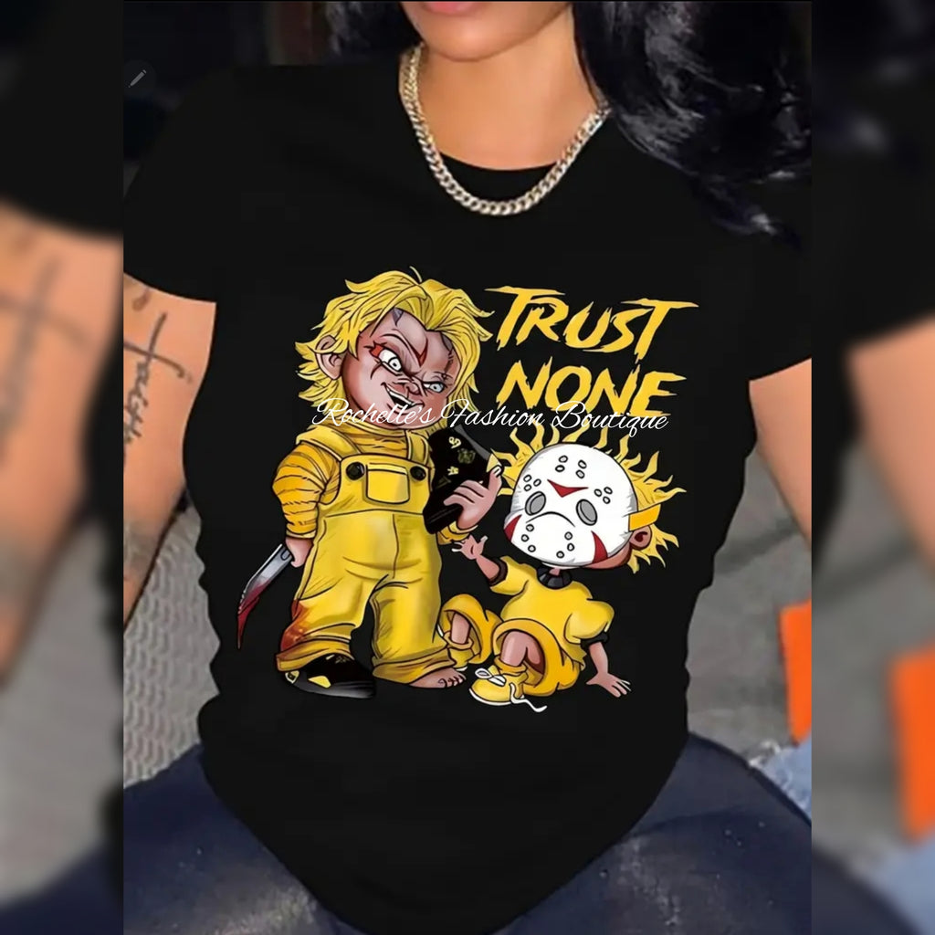 Black Trust No One Graphic T-Shirt