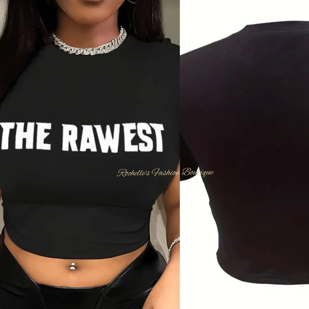 Black The Rawest Crop Shirt