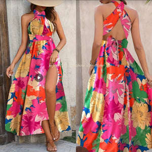 Floral Print Halter Sundress