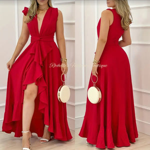 Red Elegant Flowy Sundress