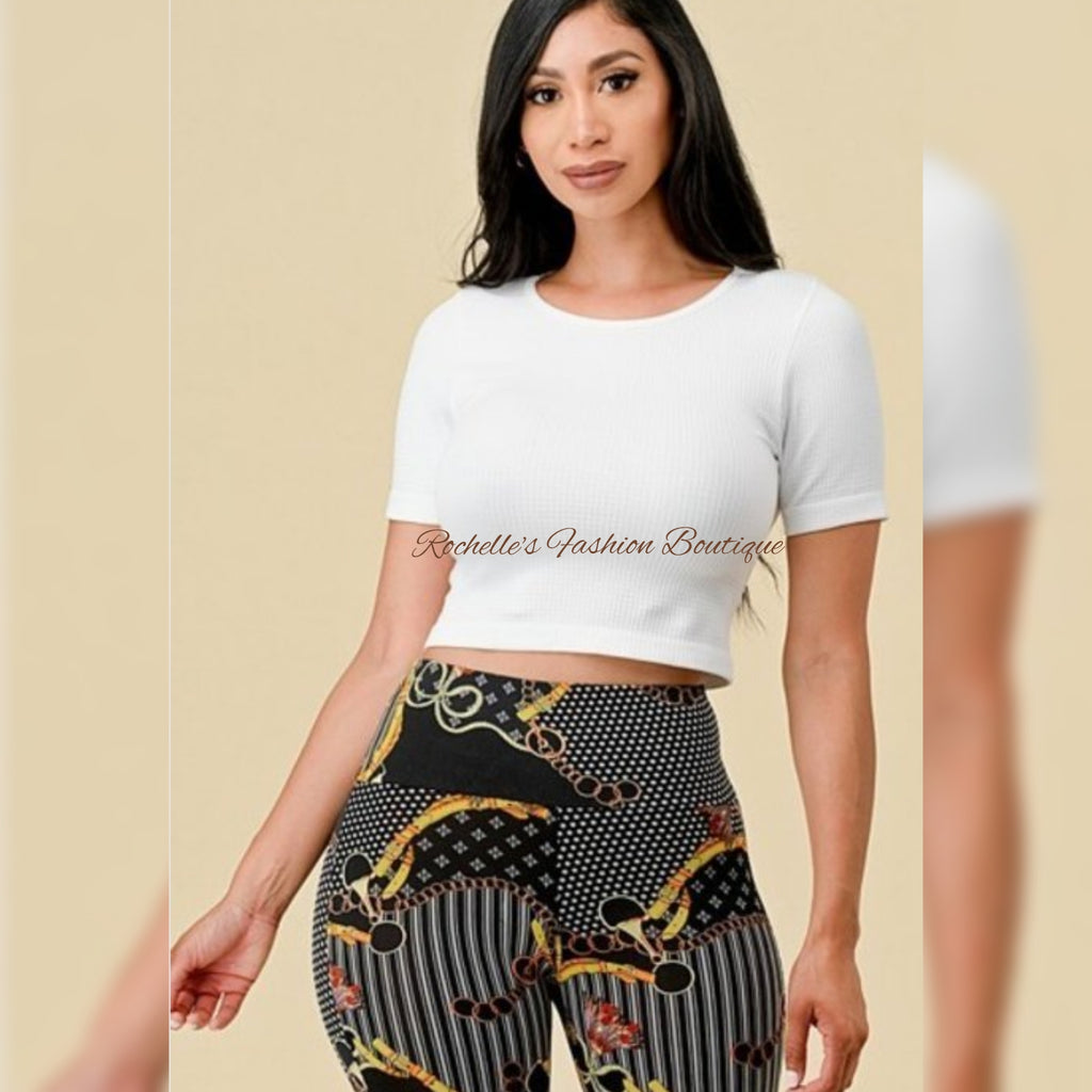 White Sleeve Slim Fit Highneck Crop Top