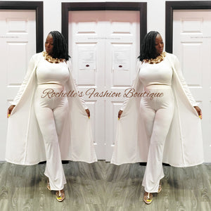 White 3Pcs Pants Set