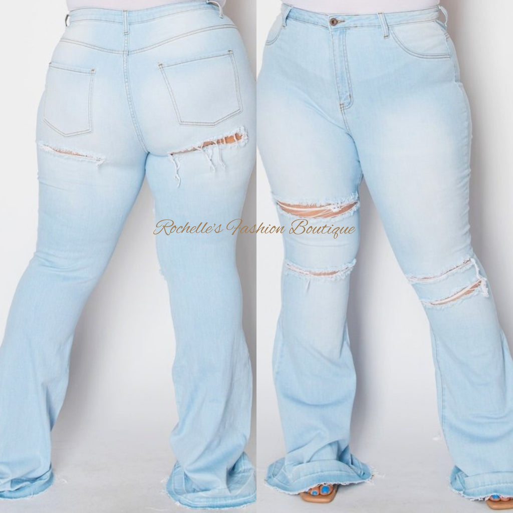 Lite Blue Flare Plus Jeans