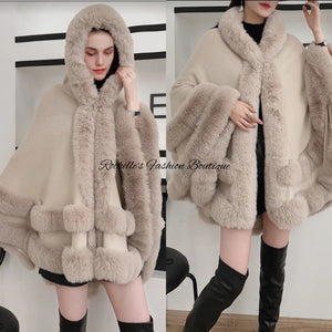 Tan Fur Elegant Cape