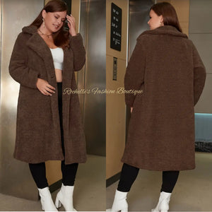 Coffee Long Teddy Coat