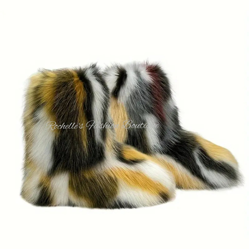 Muliti Brown Fur Boots