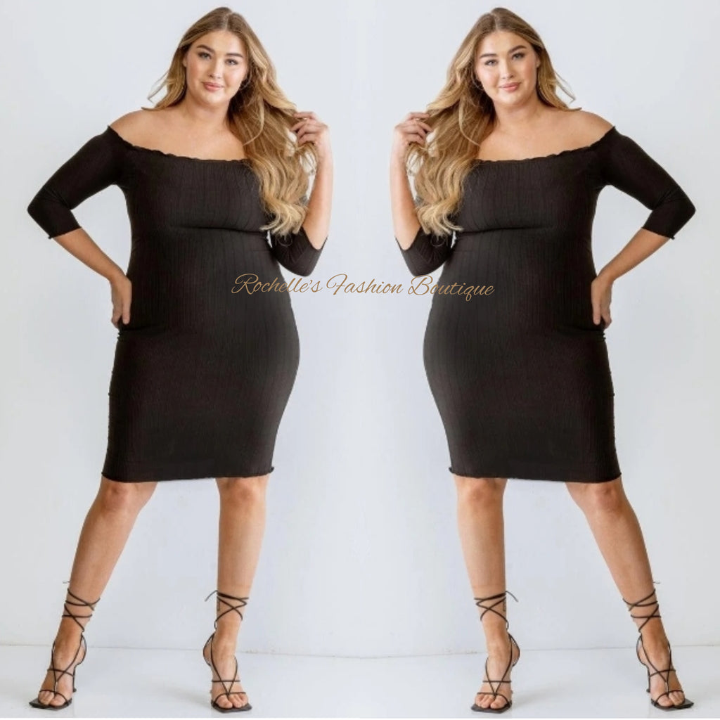 Black Plus Off The Shoulder Dress