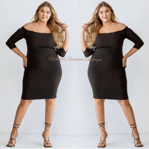 Black Plus Off The Shoulder Dress