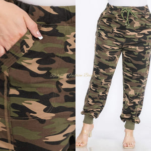 Olive Camo Plus Jogger Pants