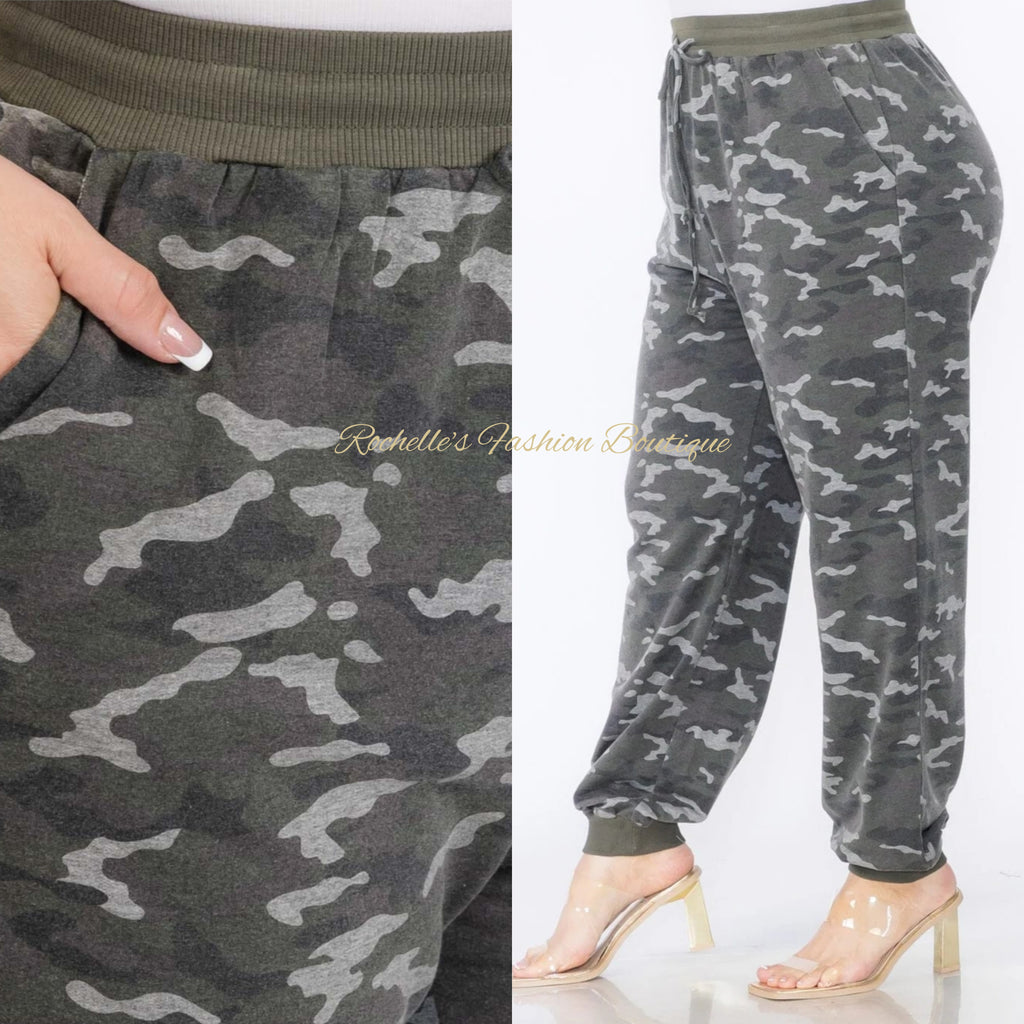 Grey Camo Plus Jogger Pants