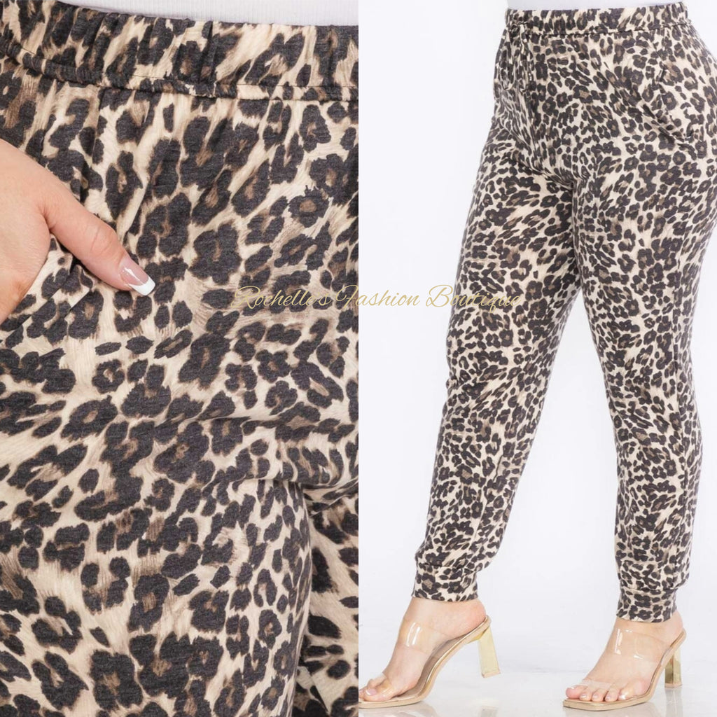 Animal Print Pockets Skinny Pants