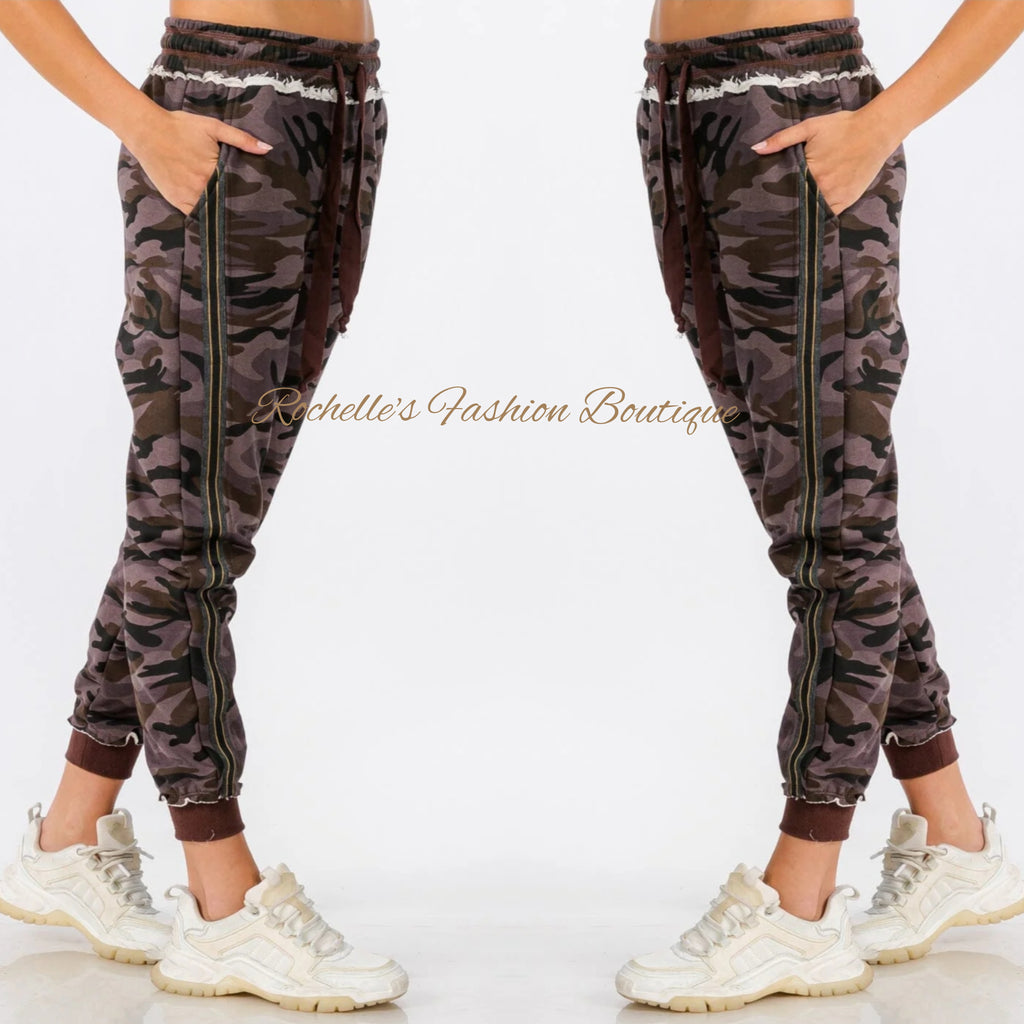 Plum Camo Joggers  Pants