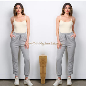 Grey Solid Jogger Pants