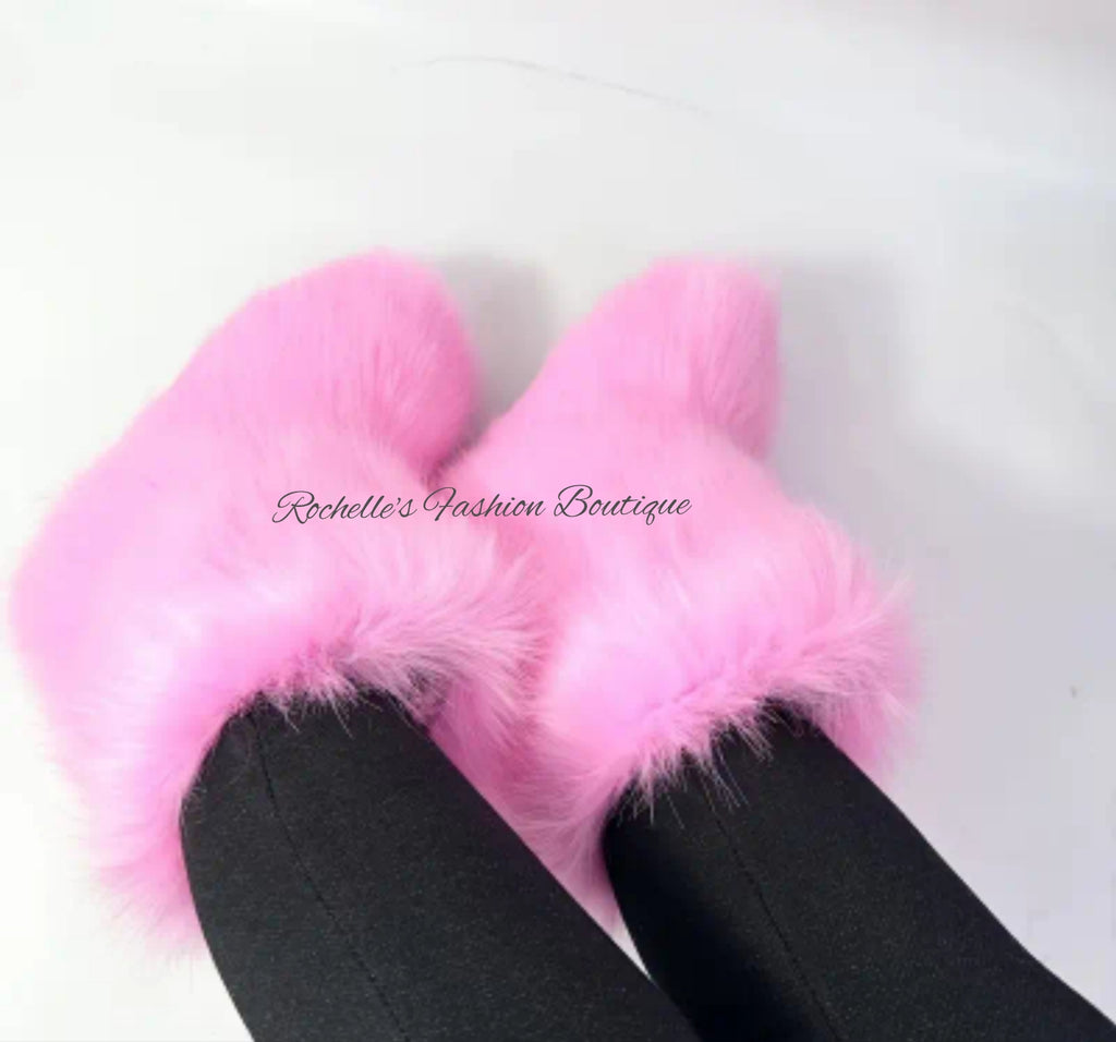 Pink Fur Boots