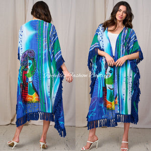 Muliti Royal Blue Kimono Cardigan