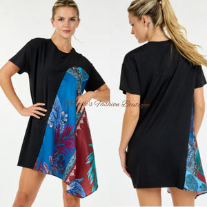 Muliti Blue Hilo S/S Tunic Dress