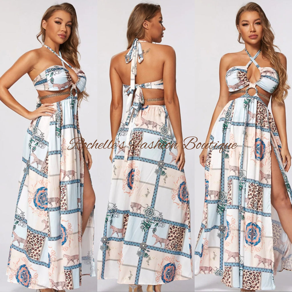 Muliti Mint Cut Out Maxi Dress