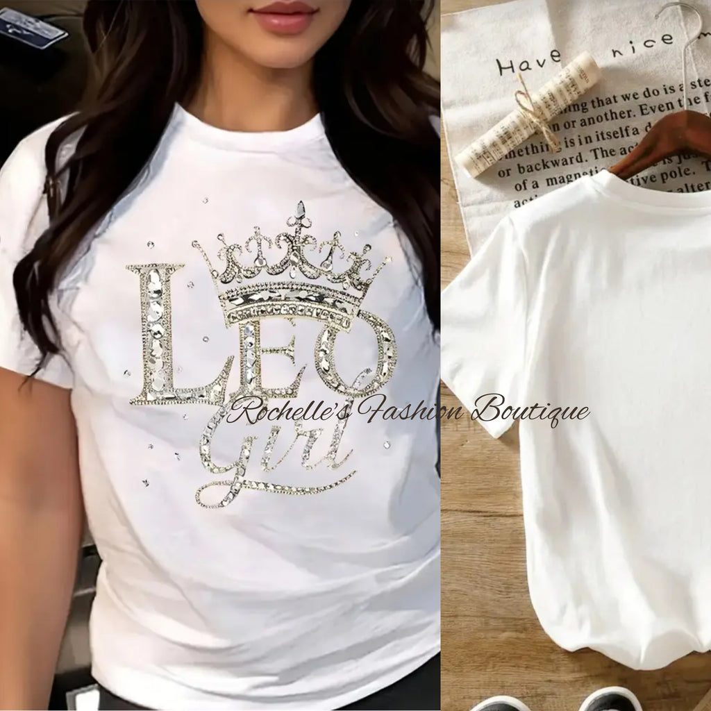 White Leo Crown T-Shirt