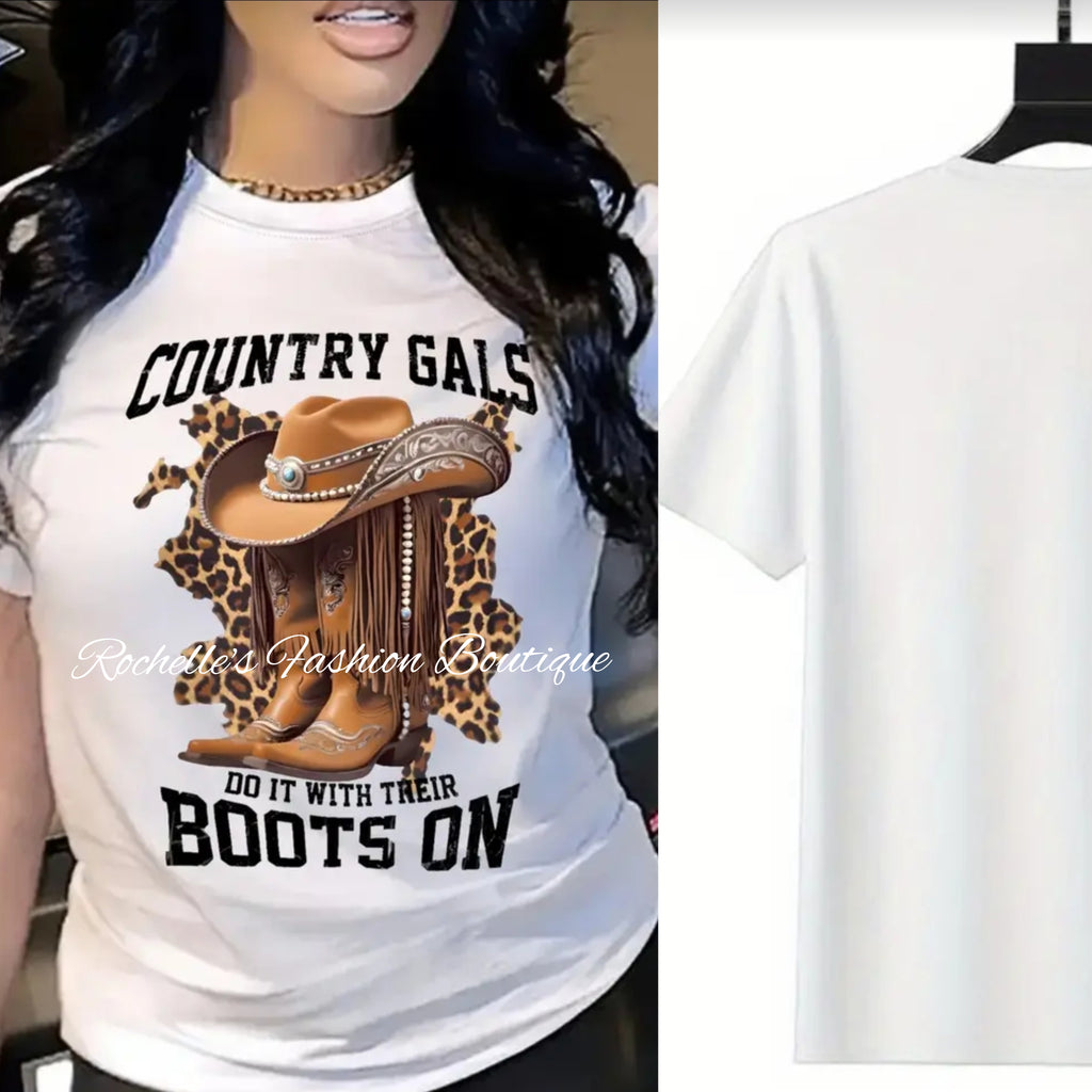 White Country Gals Graphic T-Shirt