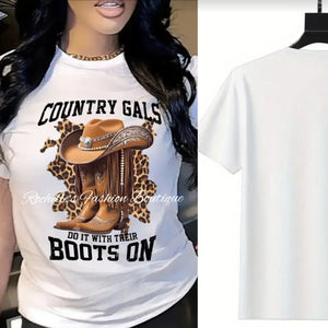 White Country Gals Graphic T-Shirt