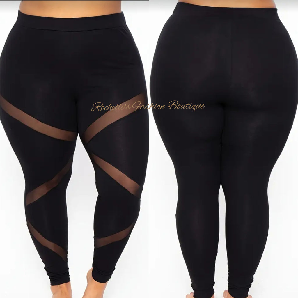 Black Mesh Plus Legging