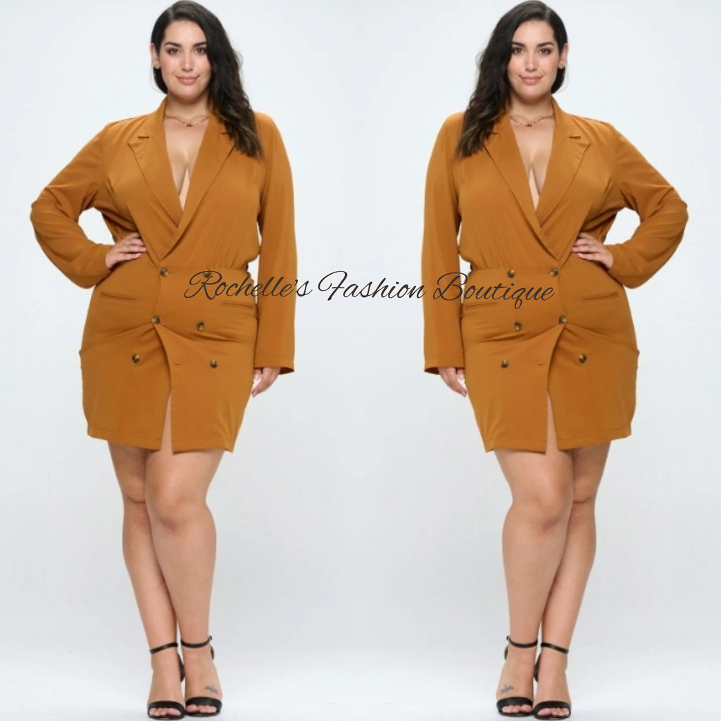 Rust Plus Blazer Dress