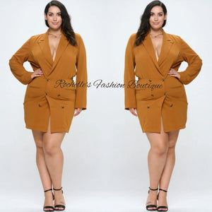 Rust Plus Blazer Dress