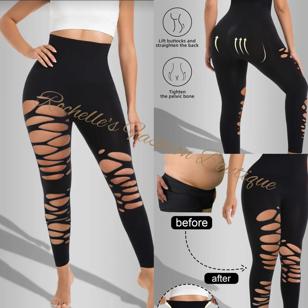 Black Cut Out High Waist Tummy Control Legging