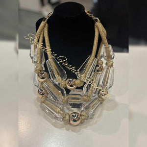 Gold Crystal Necklace Set