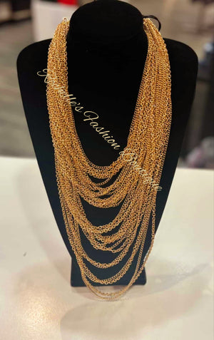 Gold Thin Layered Necklace Set