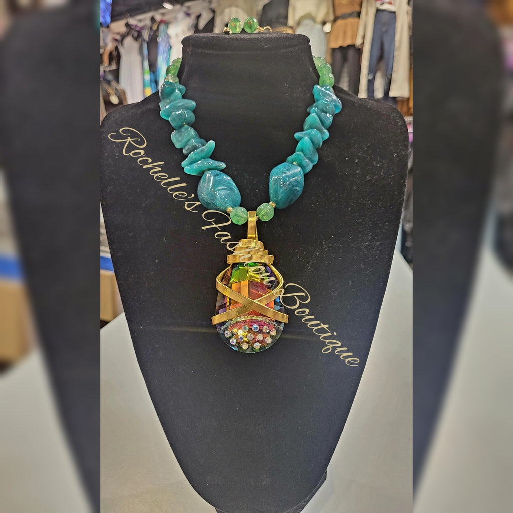 Green Crystal Necklace Set