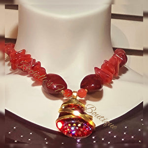 Red Crystal Necklace Set