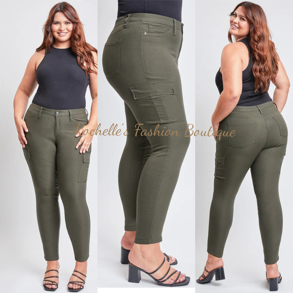 Olive Cargo Plus Pants