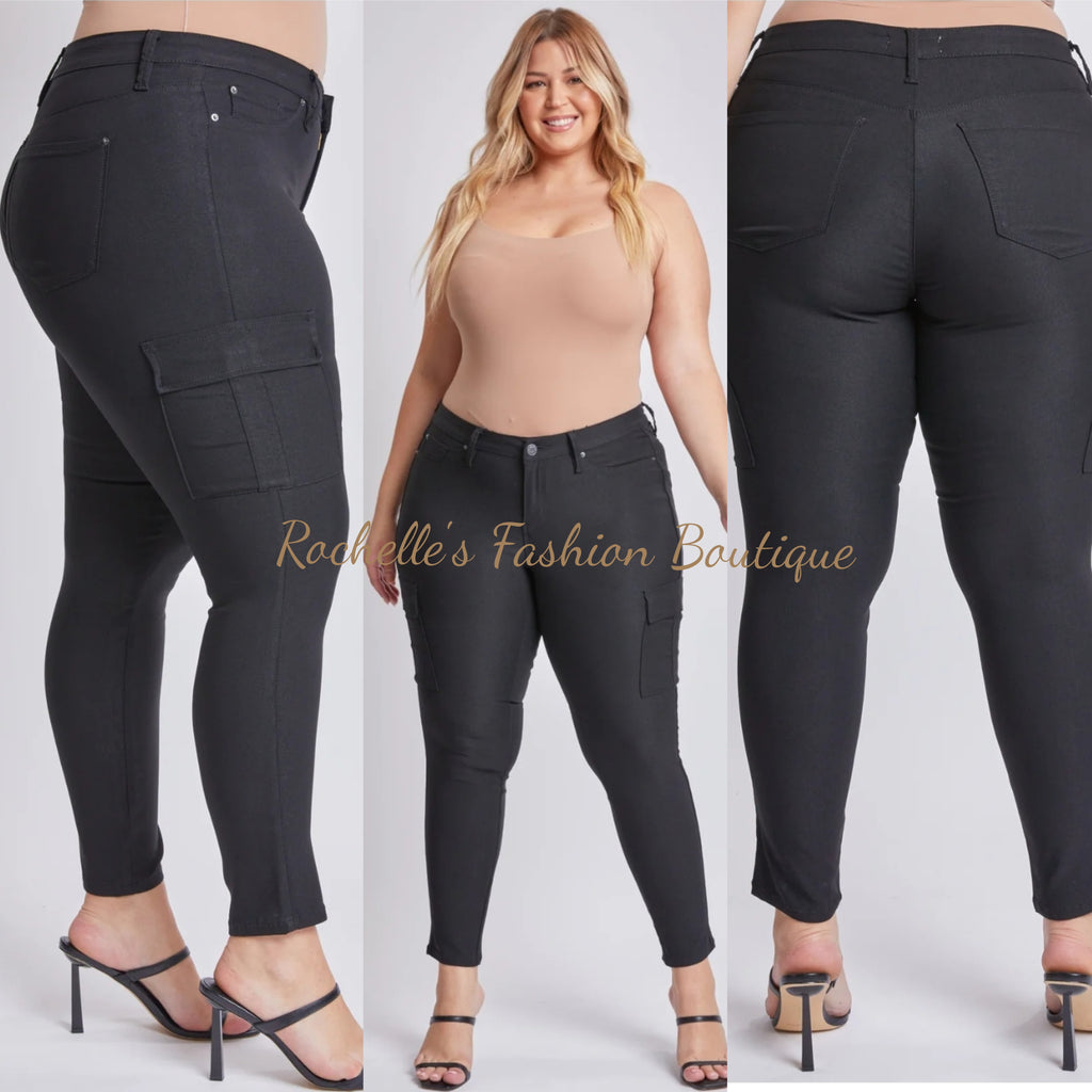 Black Cargo Plus Pants