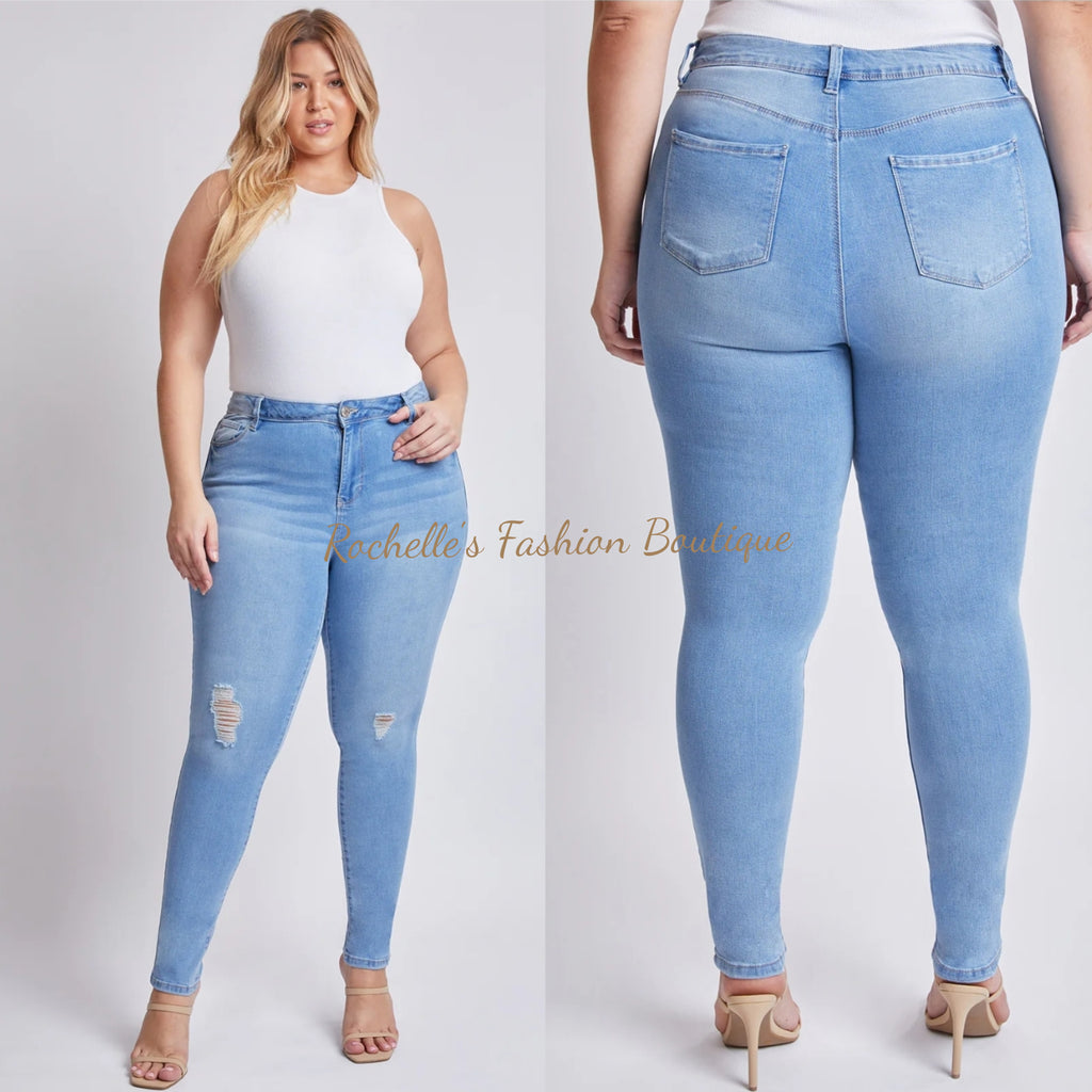 Light Blue High Rise Plus Skinny Jeans