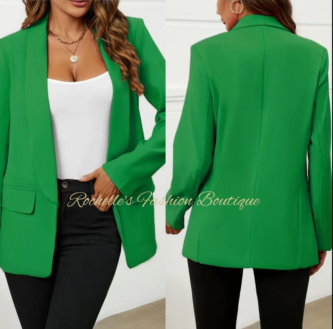 Green Long Elegance Blazer