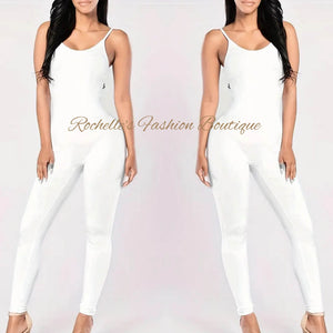 White Spaghetti Strap Jumpsuit