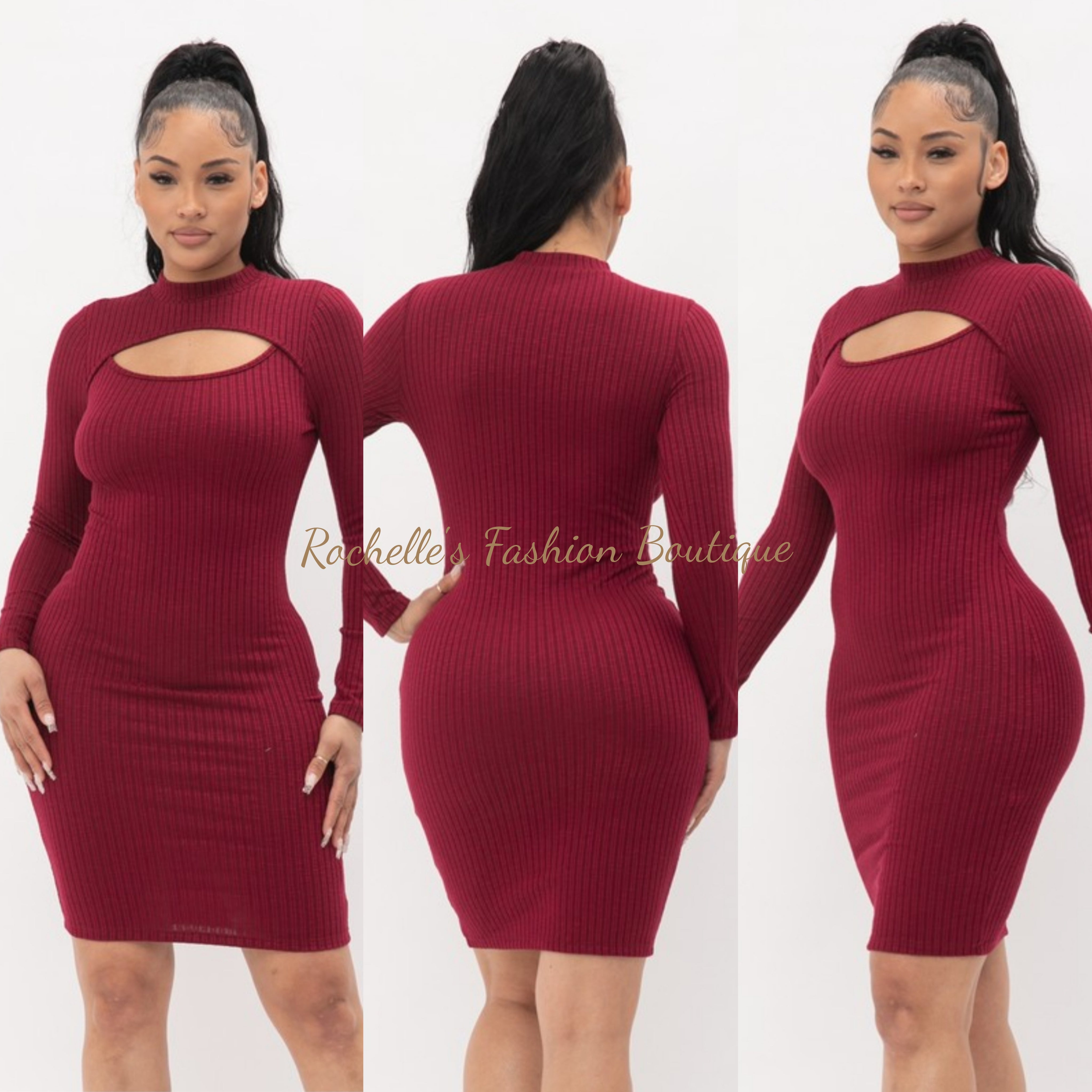 Burgundy Sweater Mock Neck Dress Burgundy Sweater Mock Neck Dress