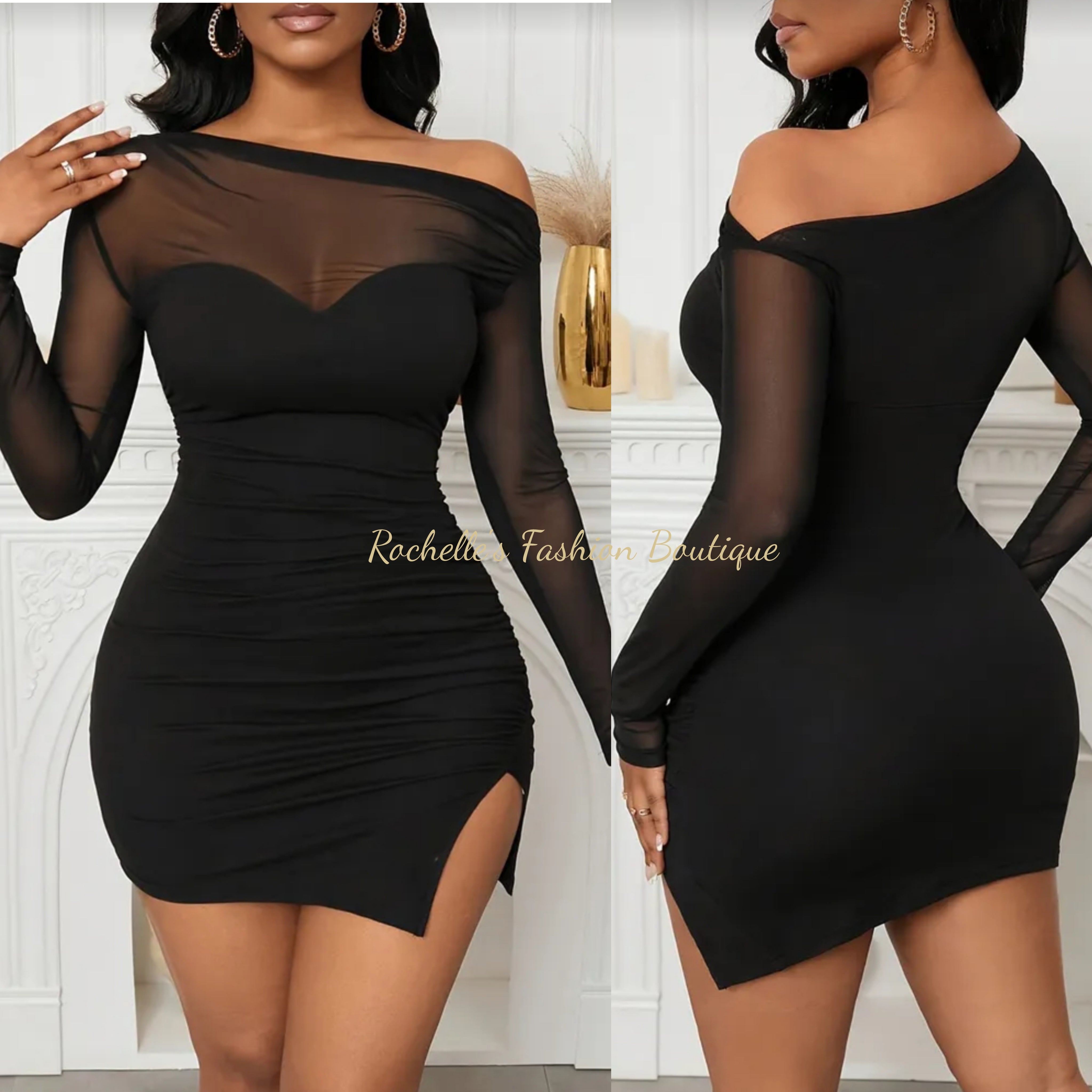 black mesh tunic dress Black Sheer Tunic Dress
