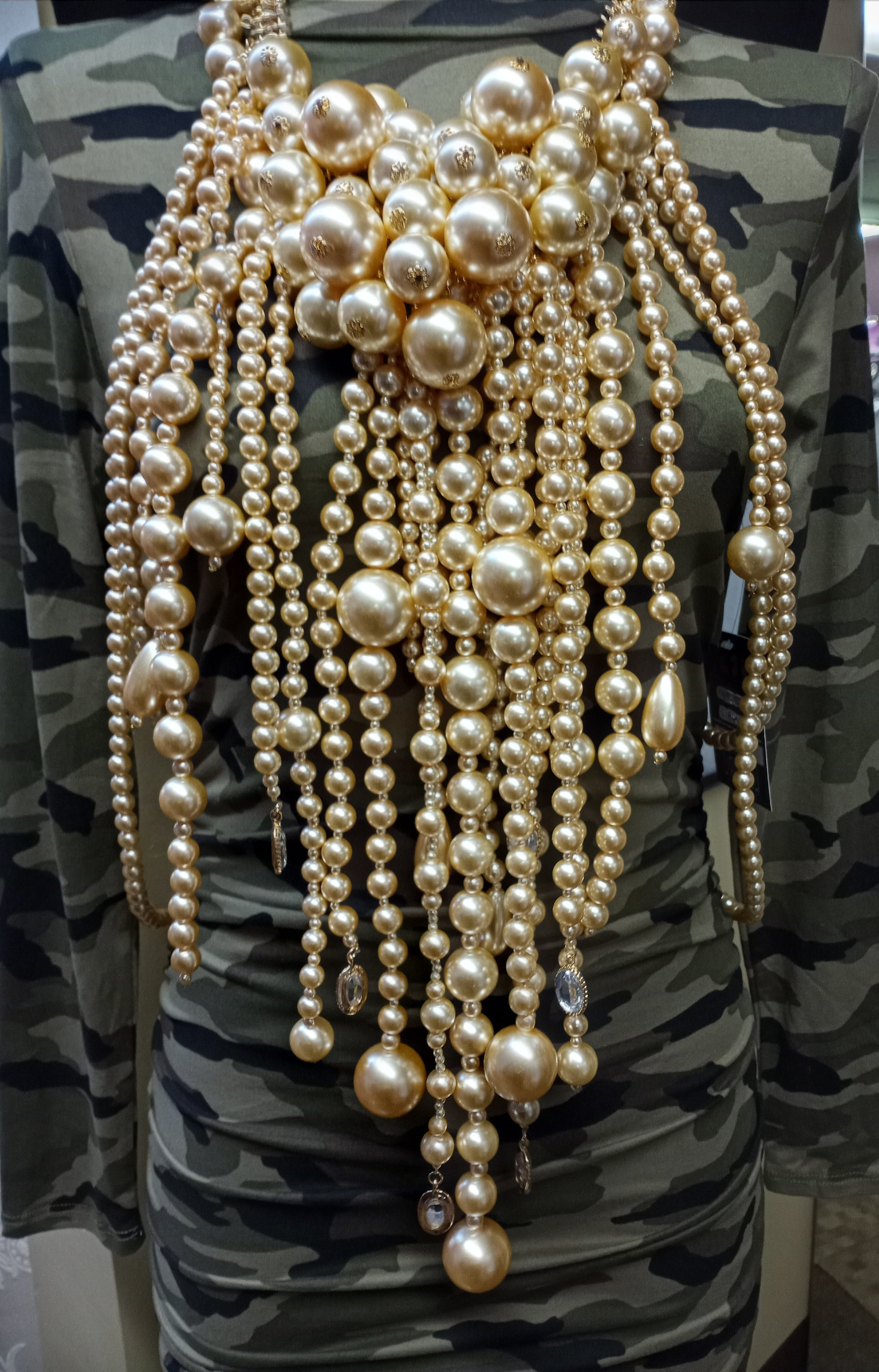 Body Chain Pearl Necklace Set