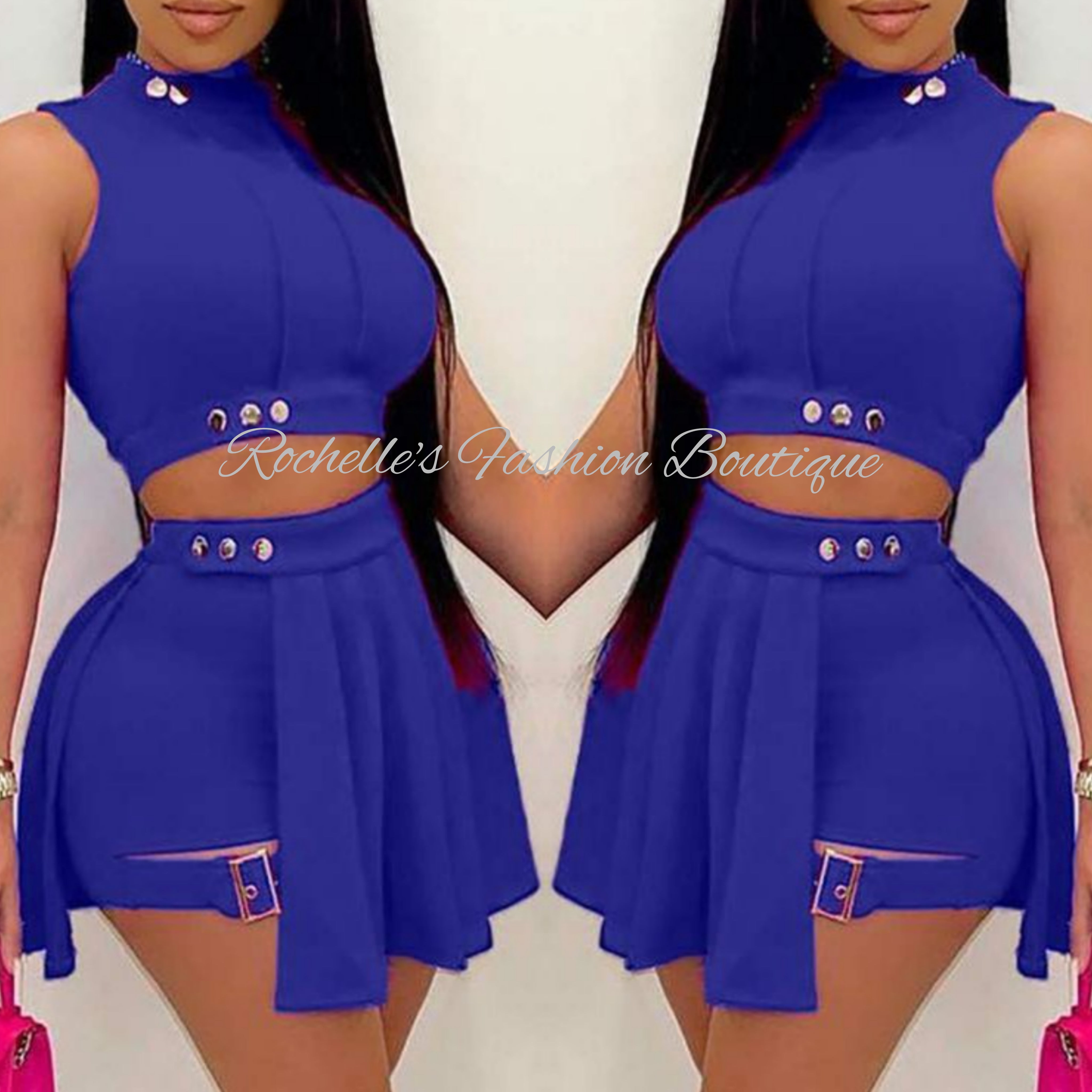 Blue Solid Casual Shorts Set