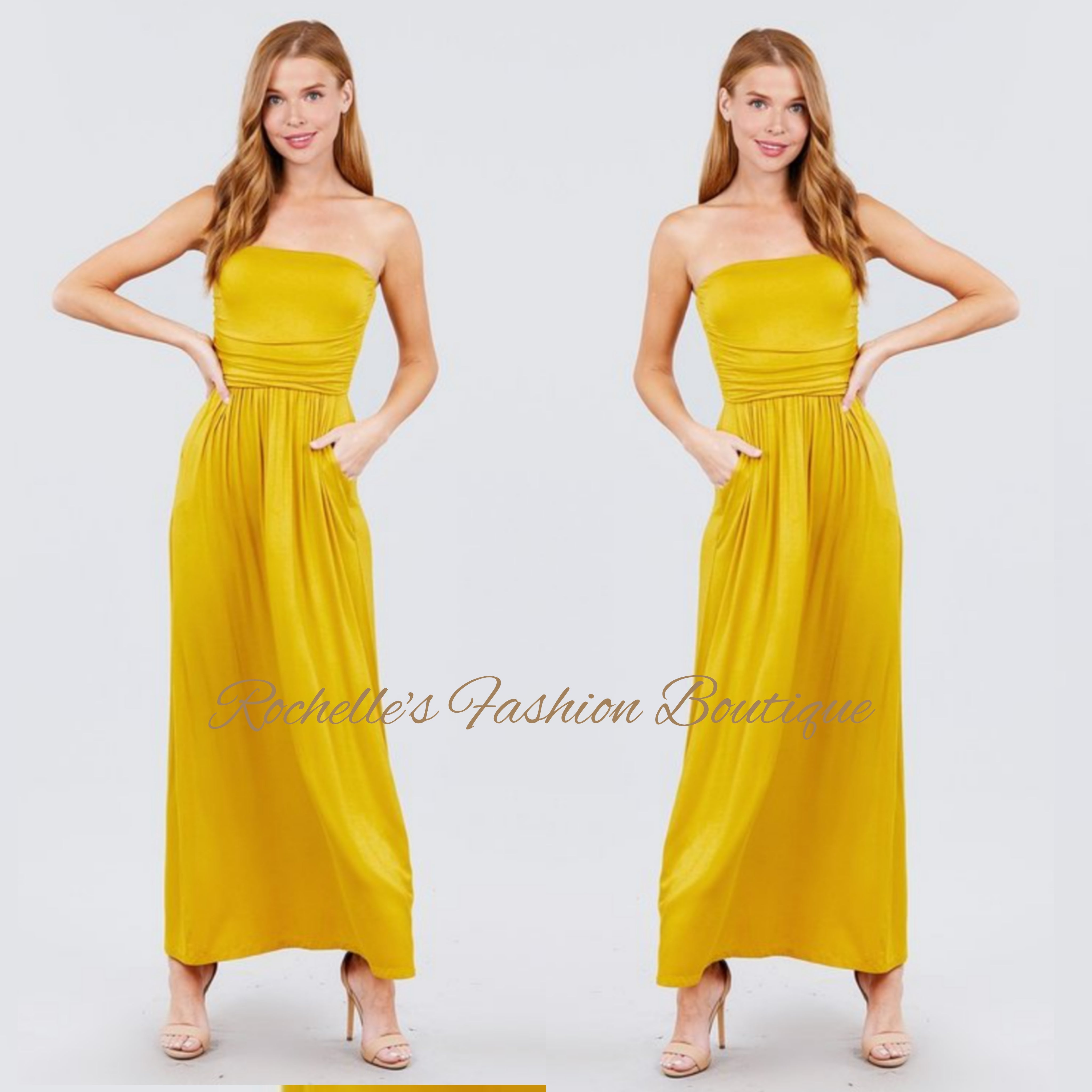 Yellow Tube Top Maxi Dress