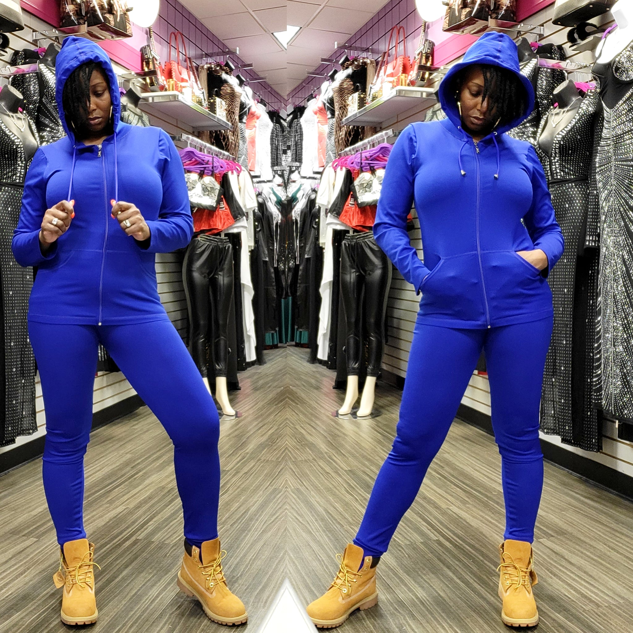 RED PLUS ZIP UP FRONT HOODIES AND LEGGINGS SET – ROCHELLE'S