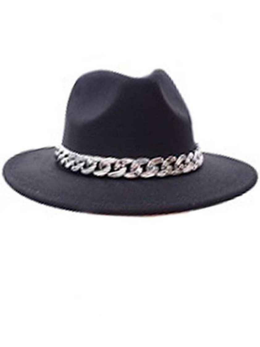 Red Gold Chain Fedora Hat